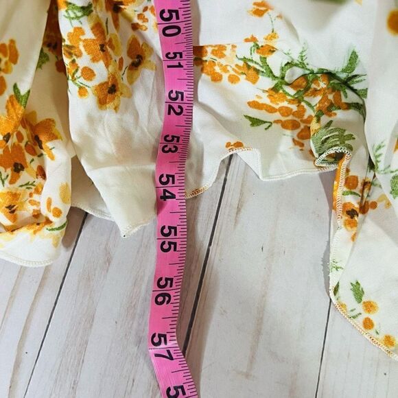 Zesica White Orange Sunflower Wrap Dress MIDI Sundress NWT! - Picture 9 of 11